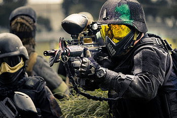 Paintball, Adrenaline-fueled sport, Intense battles, Strategic gameplay HD wallpaper