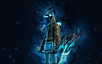 Blue Absenz, , blue neon lights, Fortnite Battle Royale, Fortnite characters, Blue Absenz Skin, Fortnite, Blue Absenz Fortnite HD wallpaper