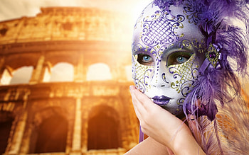 Blue Eyes, blue, italia, mask, graphy, colosseum, italy, roma, beauty, lady, rome, sensual, female, sweet, architecture, eyes, hands, girl, beautiful, hand, woman, purple, pretty, mysterious, masked, lovely HD wallpaper