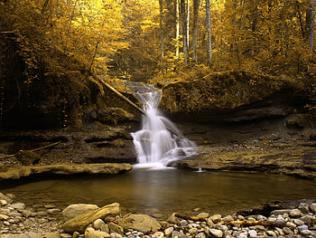 Landscape, Rivers, Autumn, Waterfalls HD wallpaper