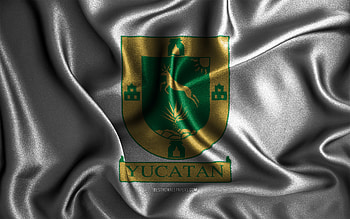 Yucatan flag, , silk wavy flags, mexican states, Day of Yucatan, fabric flags, Flag of Yucatan, 3D art, Yucatan, North America, States of Mexico, Yucatan 3D flag, Mexico HD wallpaper