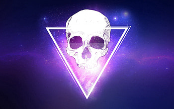 Art, Universe, Skull, Triangle HD wallpaper