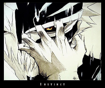 Instinct, yellow eyes, ichigo, mask, vizard ichigo, vizard, ichigo kurosaki, hand, bleach, anime, kurosaki ichigo, hollow ichigo, hollow mask, spiky hair HD wallpaper