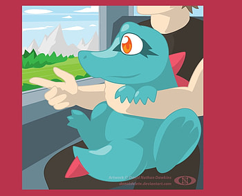 totodile set for adventure, water, totodile, trainer, pokemon HD wallpaper