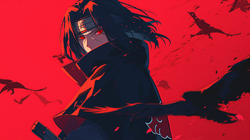 Crimson Itachi - Sharingan Blaze, Anime, Naruto, Itachi Uchiha, Akatsuki (Naruto), Sharingan (Naruto) HD wallpaper