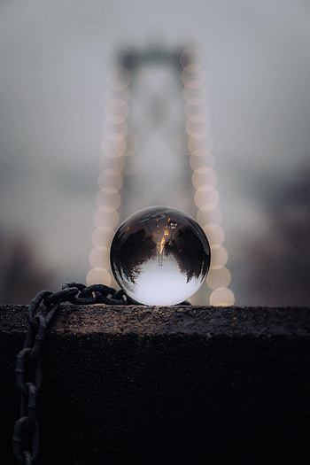 Reflection, Miscellanea, Miscellaneous, Ball, Crystal Ball, Chain HD phone wallpaper