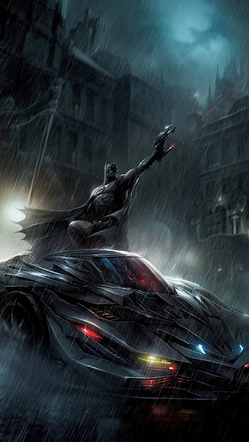 Batman and Batmobile, DC HD phone wallpaper