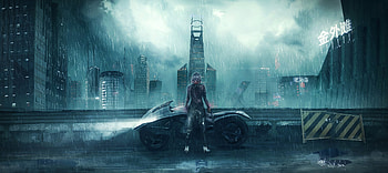 Cyber City Bike Girl, artist, artwork, artstation, biker HD wallpaper