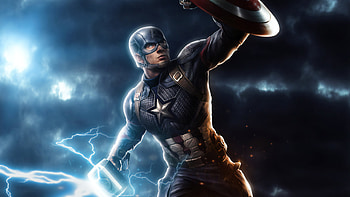 Captain America Mjolnir Avengers Endgame Art, captain-america, superheroes, artwork, avengers-endgame, deviantart HD wallpaper