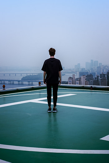 City, Miscellanea, Miscellaneous, Fog, Overview, Review, Loneliness, Roof, Back HD phone wallpaper