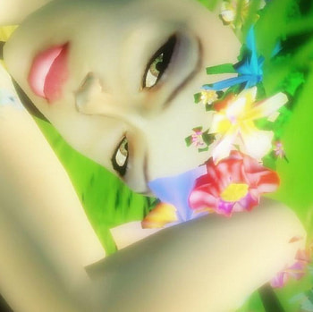 Green, lady, abstract, fantasy, flowers HD wallpaper