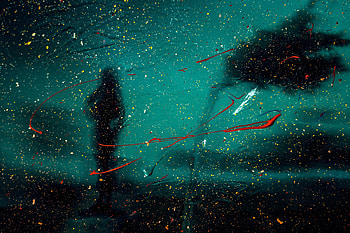 Abstract, Silhouette, Spray, Paint, Glass HD wallpaper