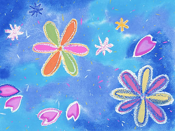 Sunny Flowers, hearts, flowers, abstract, floating HD wallpaper