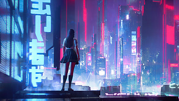 The Chain Gang Of 1974, cyberpunk, scifi, neon, artist, artwork, digital-art, artstation HD wallpaper