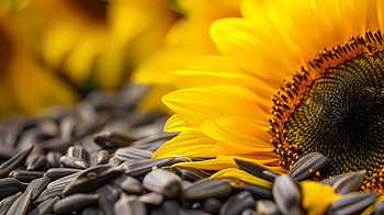 Sunflower and seeds 2, seed, sunflower, macro, flower HD wallpaper