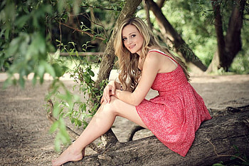 Girl on Tree, pink, , on tree, cool, girl HD wallpaper