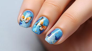 Butterfly Nail Art, woman, Summer Nails, nail art, butterfly, manicure HD wallpaper