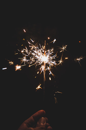Holidays, Sparks, Holiday, Dark Background, Sparkler HD phone wallpaper