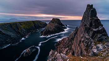 Malin Head, Donegal Ireland, sea, peaks, clouds, colors, sky, mountains HD wallpaper