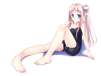 Beautiful Anime Girl, sexy, white, blue eyes, purple hair, hot, cute, beautiful, long hair, beauty, anime girl, twintails, tagme HD wallpaper