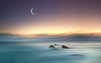 Moon Sea, moon, sea, nature HD wallpaper