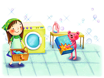 washing cloth, washing cloths, cartoon, washing, art, friends HD wallpaper