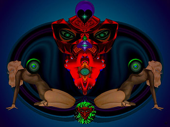 Dark 1's Desire, eye candy, abstract, 3d, fractal, collage HD wallpaper
