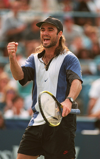 Andre Agassi, US Open champion, Bold style, Professional tennis player HD phone wallpaper
