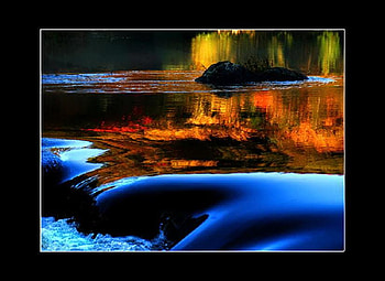reflections, colors, reflection, water, border HD wallpaper