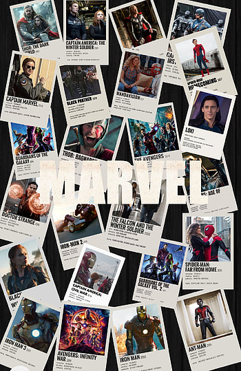 Marvel Movie Polaroids, Marvel movies, marvel cinematic universe, MCU HD phone wallpaper