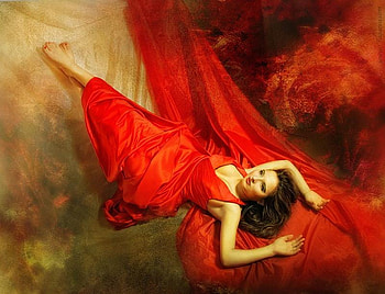 Red Hot Woman, sexy, lady, pose, red, dress, woman, female HD wallpaper