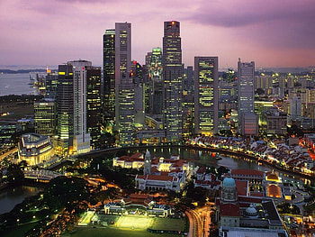 Singapore At Dusk., wonderful, a, of HD wallpaper