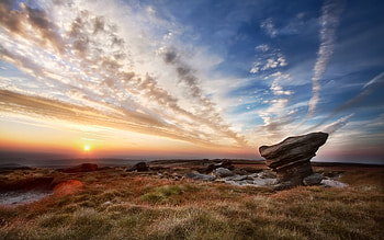 Sunset, landscape, clouds, beautiful, nature, amazing, sun HD wallpaper