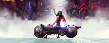 Girl On Superbike Art, artist, artstation HD wallpaper