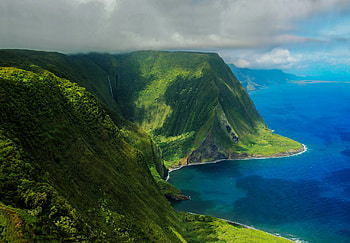 Molokai Island, West Maui, Helicopter tours, Blue Hawaiian HD wallpaper