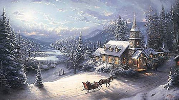123678-thomas-kinkade--paintings-art--- HD wallpaper