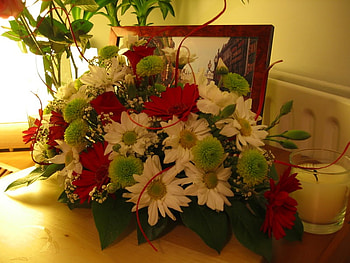 still life, flowers, candle, arrangement HD wallpaper