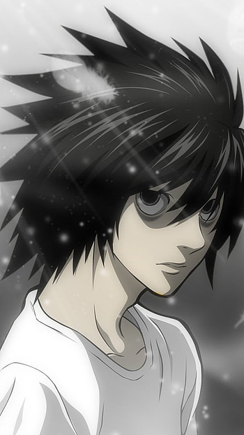 L Lawliet, Black And White, Background HD phone wallpaper