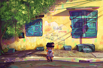 Missing School , artist, artwork, digital-art, artstation HD wallpaper