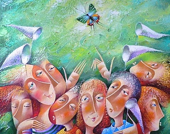 COMPOSTION OF A BUTTERFLY, blue, artwork, compostion, butterfly HD wallpaper