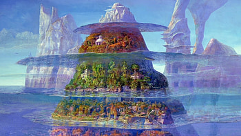 The Mountain Of Life, luminous, the phases of life, fantasy, art HD wallpaper