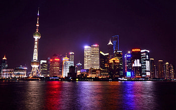 City Lights, Cities, Night City, China, Shanghai HD wallpaper