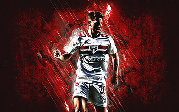 Jonathan Calleri, Sao Paulo FC, Argentinian footballer, portrait, red stone background, Brazil, Serie A, soccer HD wallpaper