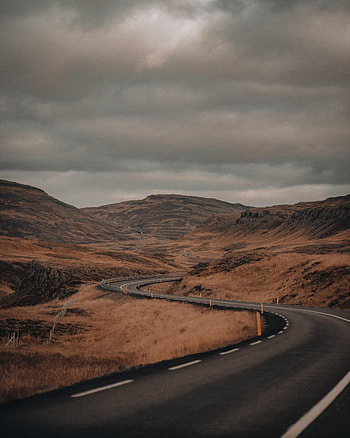 Landscape, Nature, Road, Turn, Hills, Winding, Sinuous HD phone wallpaper