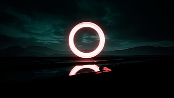 Night, Reflection, Dark, Darkness, Glow, Circle HD wallpaper