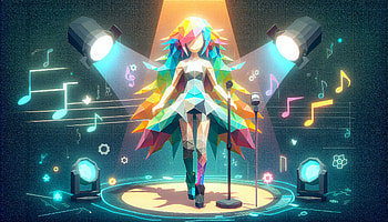 Vibrant Vocaloid Concert, Vocaloid, music, Abstract, Digital Art, singer HD wallpaper
