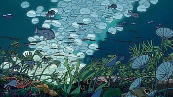 Studio Ghibli, Ponyo on the cliff, Sea , Fanpop HD wallpaper