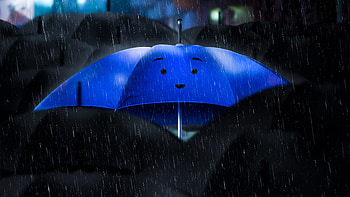 Good Thing Never Dies, umbrella, rain, artist, artwork, digital-art, alone HD wallpaper