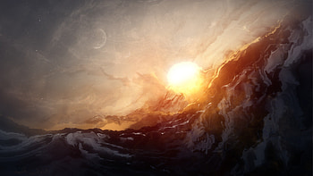Digital Sunset, sunset, digital-universe HD wallpaper