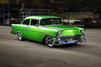 56 Chevy Bel Air, Green, Bowtie, Muscle, GM HD wallpaper